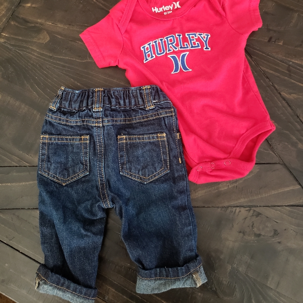 🍭2-Piece Baby Hurley Outfit 0-3M